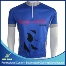 Customized Sublimation Printing Bicycle Jersey with 1/4 Zipper