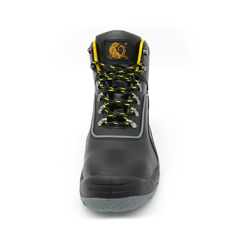 Anti Puncutre Leather Safety Shoes Mid Cut Steel Toe