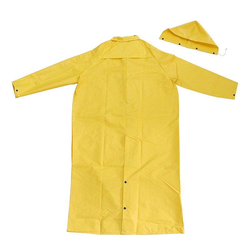 Yellow detachable hood water proof riding horse men PVC raincoats