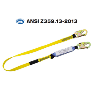 ANSI Z359.13 Verified 2 Snap Hooks Safety Shock Absorber Lanyard