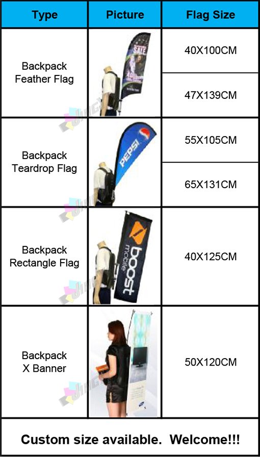 Complete Set for Sale Advertising Backpack X Banner Display, Walking Billboard Backpack Beach Flying Flag Banner