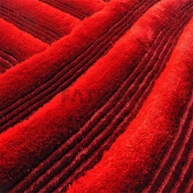 5'×8' Red Thick Shag Rug Soft Carpet