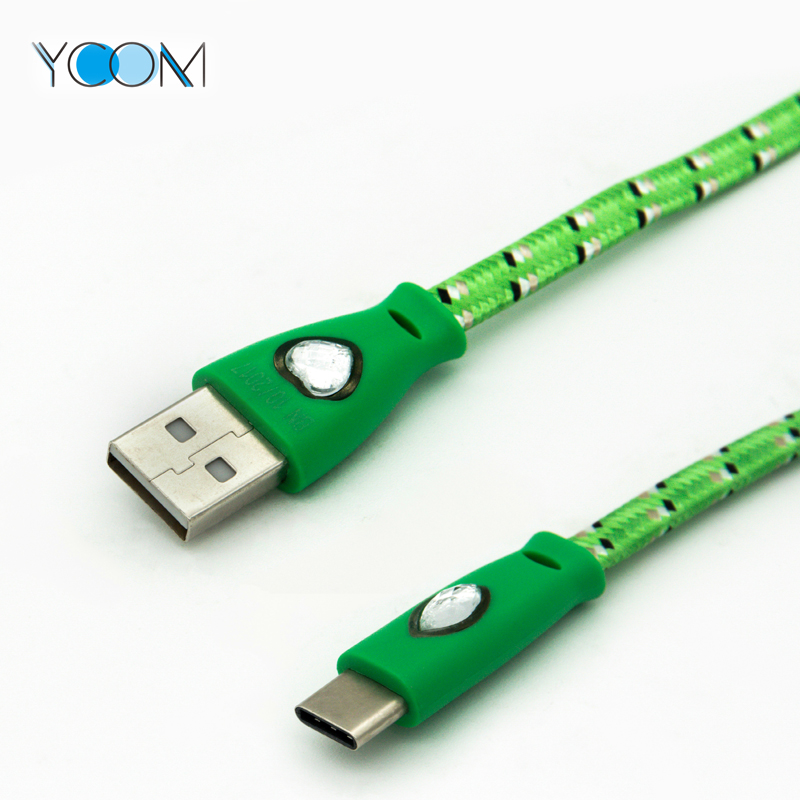 Charging USB Cable for Type C with LED Light