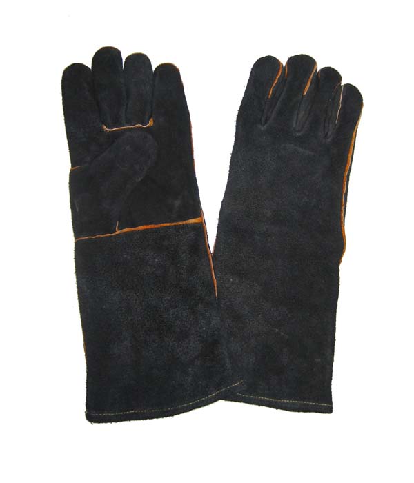 1312 black 16 inch cow split leather welding gloves