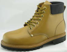 3076 split leather goodyear welted boots with steel toe