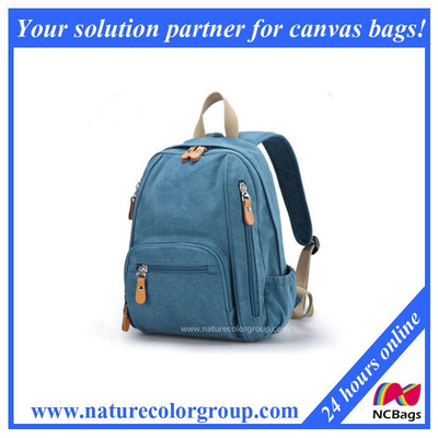 Candy Color Girl′s Canvas Backpack Shoulder Bag