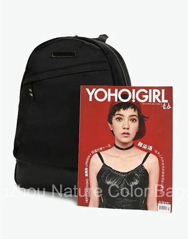 Nylon Black Fashion Laptop Leisure Backpack