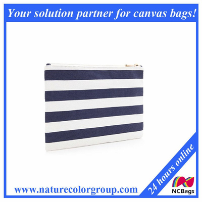 Women′s Canvas Stripe Clutch Bag Evening Bag Party Bag
