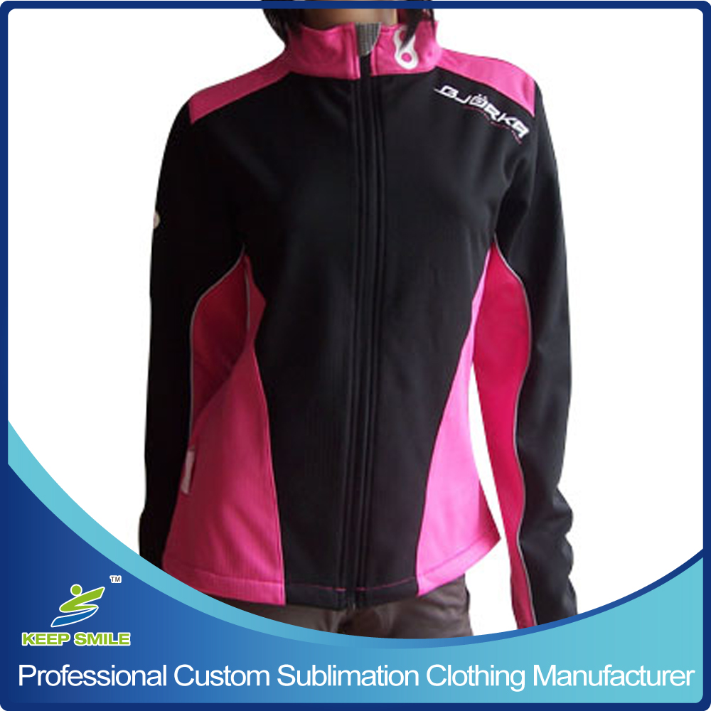Custom Women's Windproof Cycling Coat with Screen Printing Logo