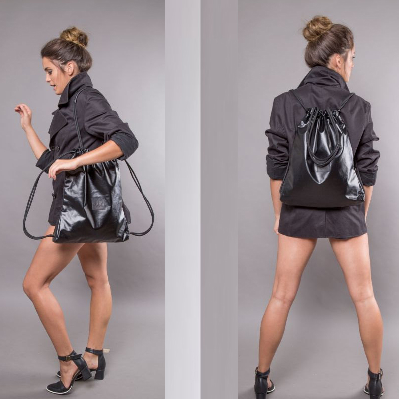 Black tote rucksack multi way backpack tote bag