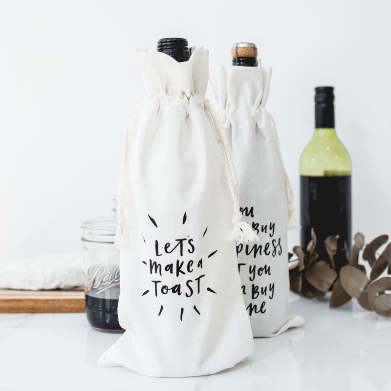 Manufactur Drawstring wine bottle bags 