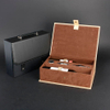 Wine Box Manufacturer White PU leather wooden whisky box