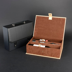 Wine Box Manufacturer White PU leather wooden whisky box