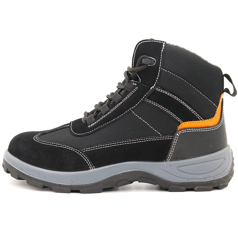 Black Suede Leather Steel Toe Puncture Proof Sport Safety Boots