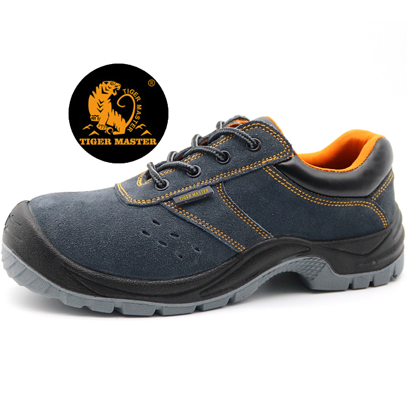 Anti Slip Suede Leather Sport Style Work Shoes Steel Toe