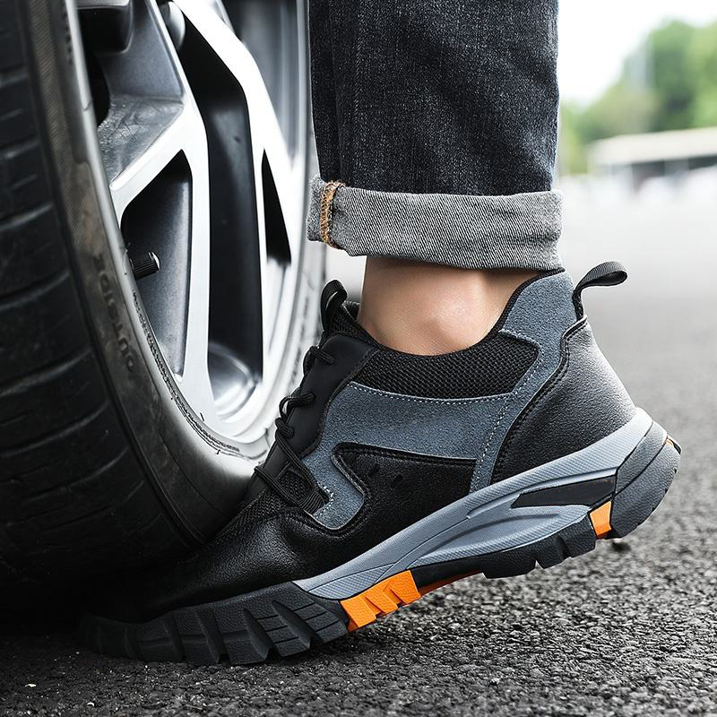Oil acid resistant anti slip rubber sole puncture proof safety shoes with steel toe
