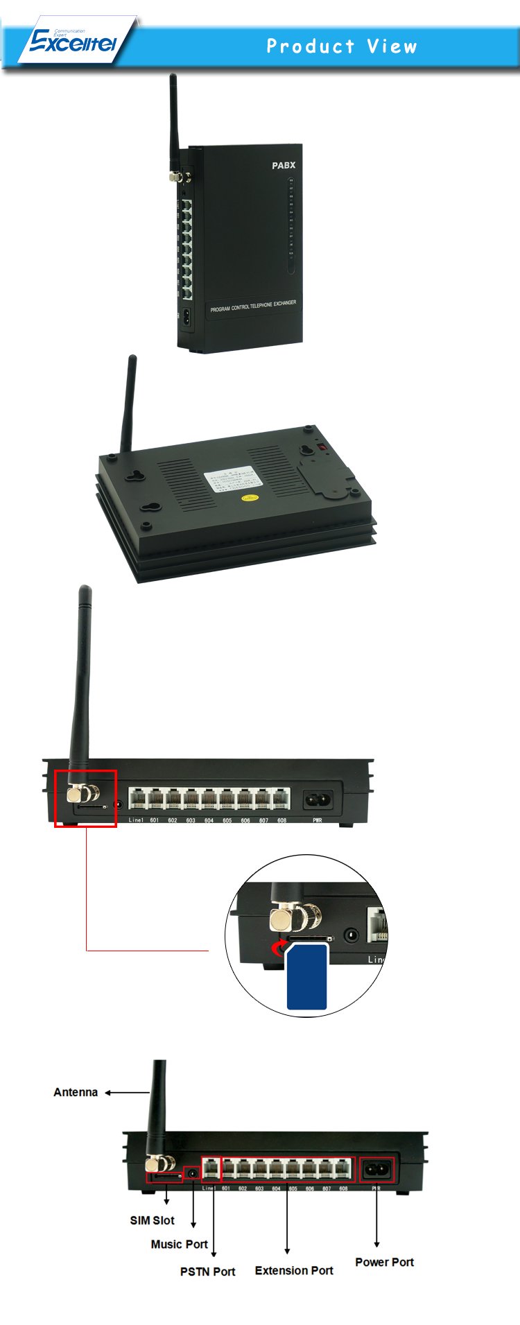 Mini Wireless PABX PBX Telephone System with SIM card for home and
