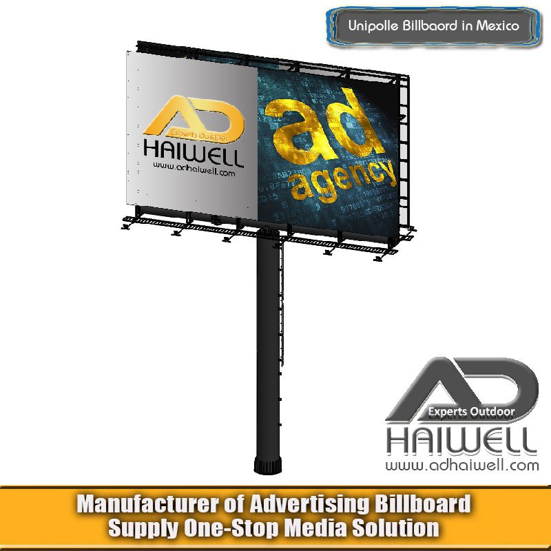 Außen Unipole Hoarding Advertising Billboard Struktur