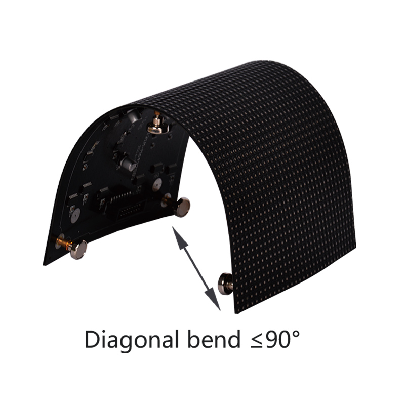 P4 Super Flexible 256x128mm Módulo Led Suave para Pantalla LED Curvada Creativa Interior