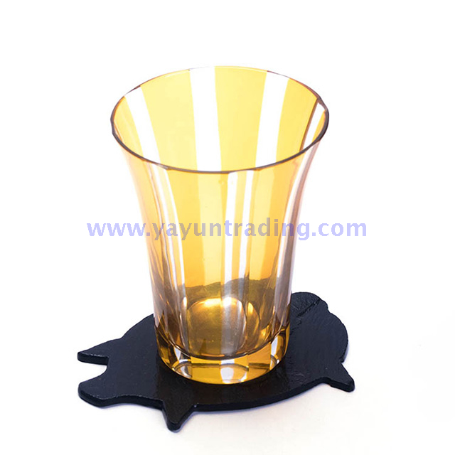 horn shape and vertical stripe colorful drinking glass tumbler