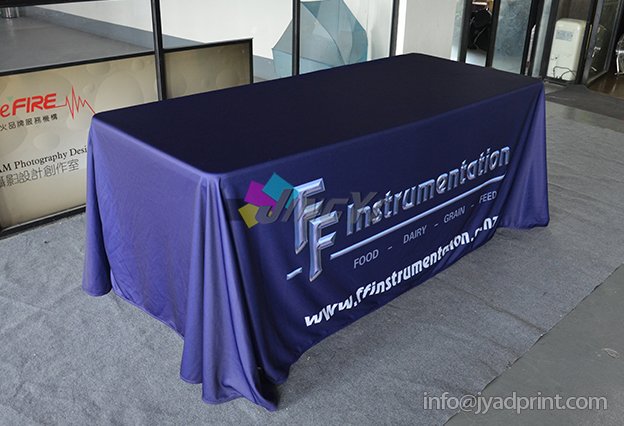 Print Display Table Cloth Display Banner Dye Sublimation LOGO Quality Table Cover No Wrinkle Exhibition Table Banner 6FT/8FT Polyester Trade Show Display Table Cloth