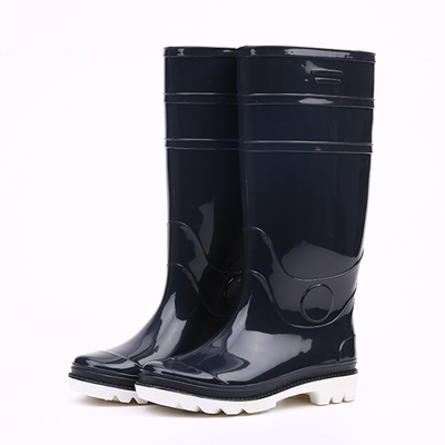 China Navy blue color shiny pvc rain boots for men, shiny rain boots ...