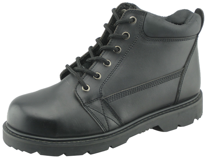 9822 corrected leather goodyear welted boots with steel toe