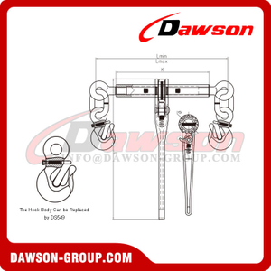 DS753 G80 Ratchet Binder with Safety Hooks to EN 12195-3, Grade 80 Ratchet Type Load Binder
