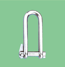 S/S LONG DEE SHACKLE WITH SINGLE CAPTIVE PIN