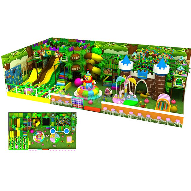 Jungle Theme Kids Soft Indoor Adventure Playground with Electric Toys