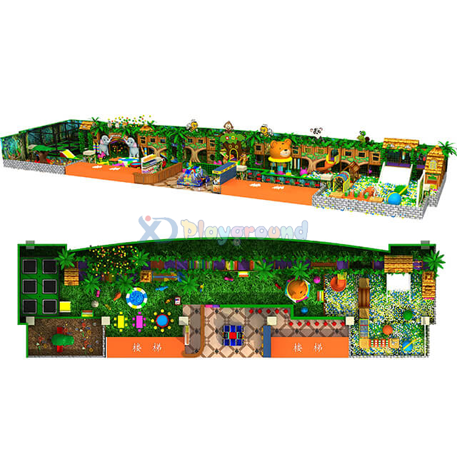 Jungle Themed Adventure Indoor Children Playground with Soft Play