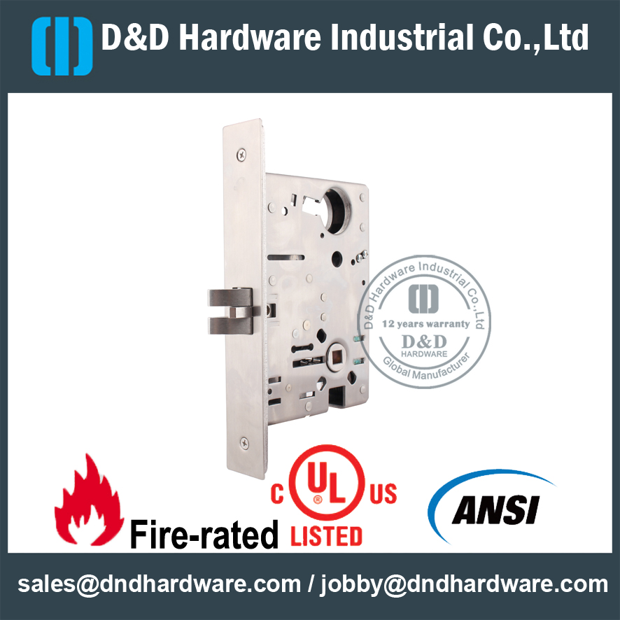 SS304 ANSI Cerradura de puerta de paso de embutir-DDAL01 F01