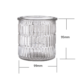 Carved Glass Candle Holder