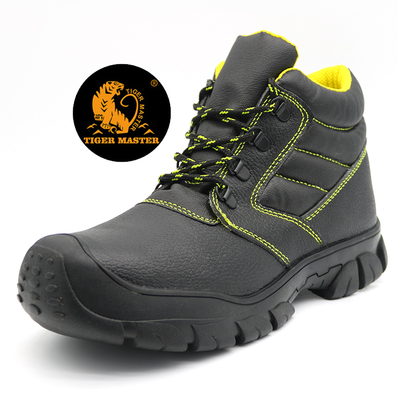 Oil Acid Resistant Anti Slip Leather Safety Boots Steel Toe Cap