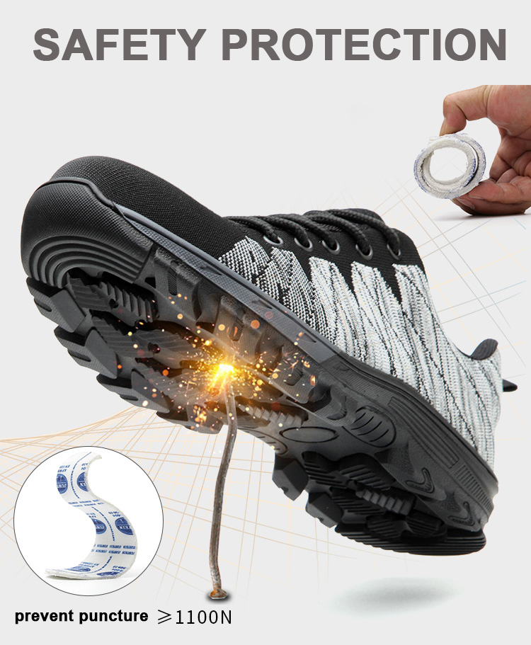 Oil Resistant Non Slip Fashion Safety Sport Shoes Steel Toe