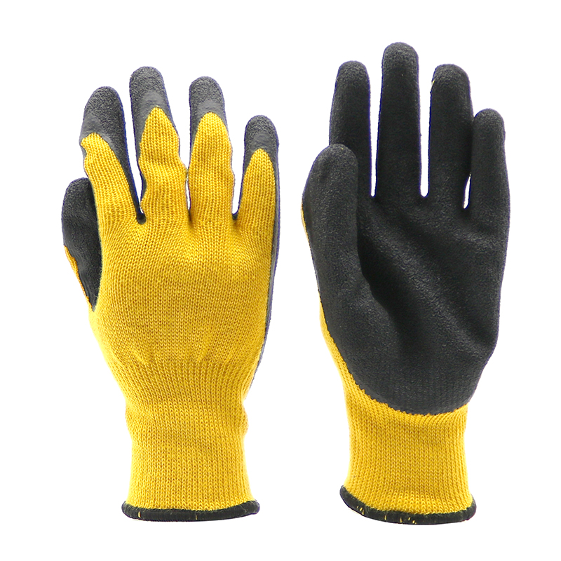 Anti Slip Oil Resistant Black Latex Work Glove CE EN 388