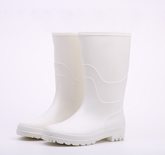 White Anti Slip Waterproof Non Safety Pvc Rain Boots for Food Industry