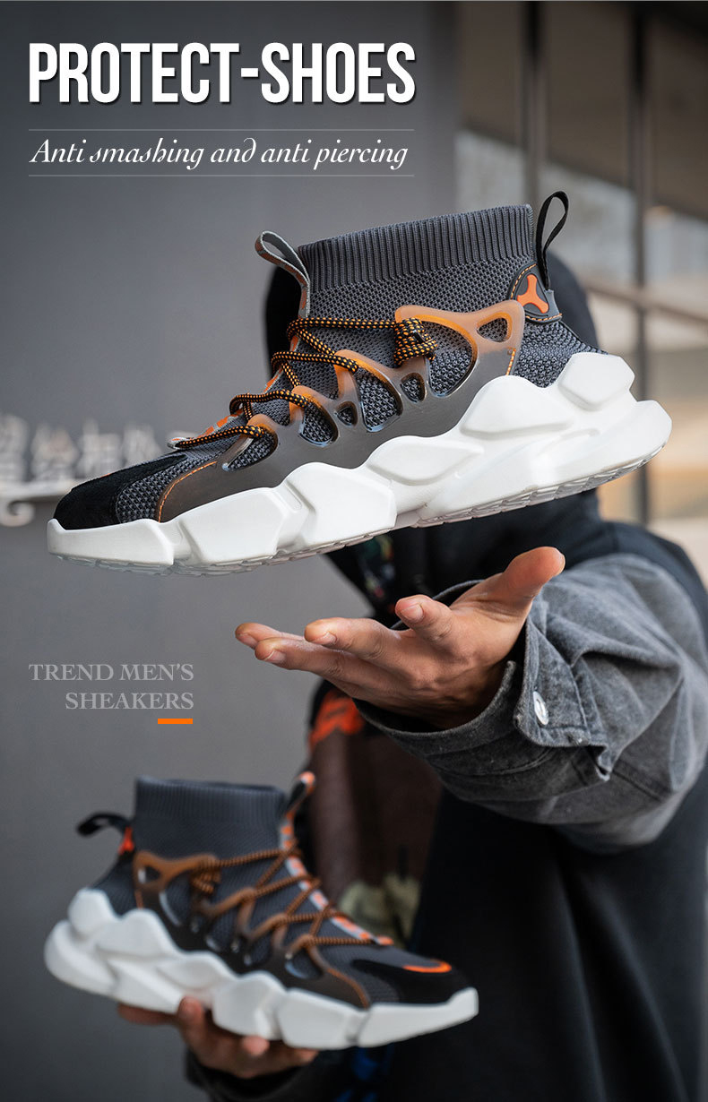 Anti Slip Light Weight Fashionable Puncture Proof men Steel Toe Sneakers