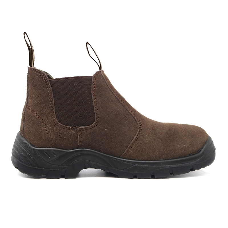Brown Oil Slip Resistant PU Sole Men Non Safety Work Shoes without Laces