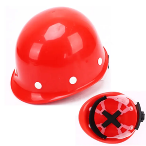 Red HDPE Shell Safety Helmet Hard Hats Construction