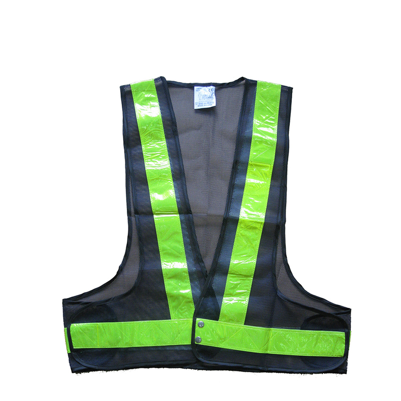 Black mesh PVC reflective tape safety vest for workers - Buy safety ...