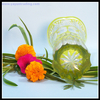 best selling Japanese Edo Kiriko yellow glass flower vase