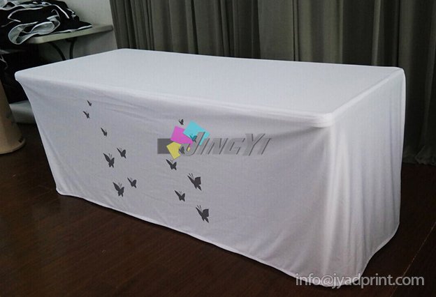 Custom Print Fitted Table Cover with print logo table clothes, tradeshow fitted table banner skin, advertising table cover, fitted exhibition table cloth