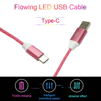 Flowing LED USB Cable for Type C with Fast Charging