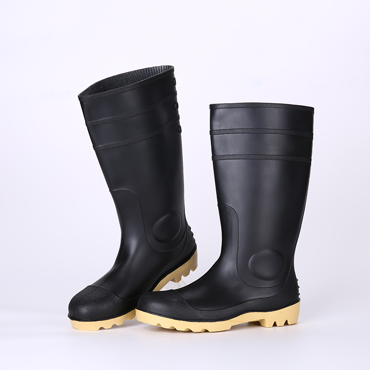 China Black upper nitrile sole mens pvc safety rain boots, mens rain ...