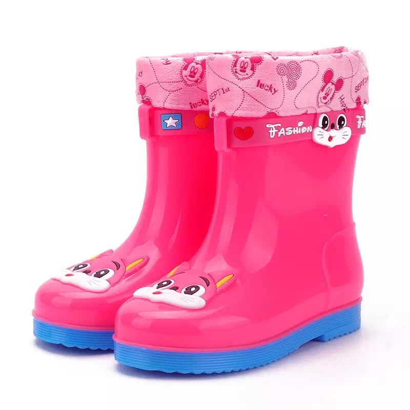 585-P kids keep warm winter rain boots with fur lining - Buy winter ...
