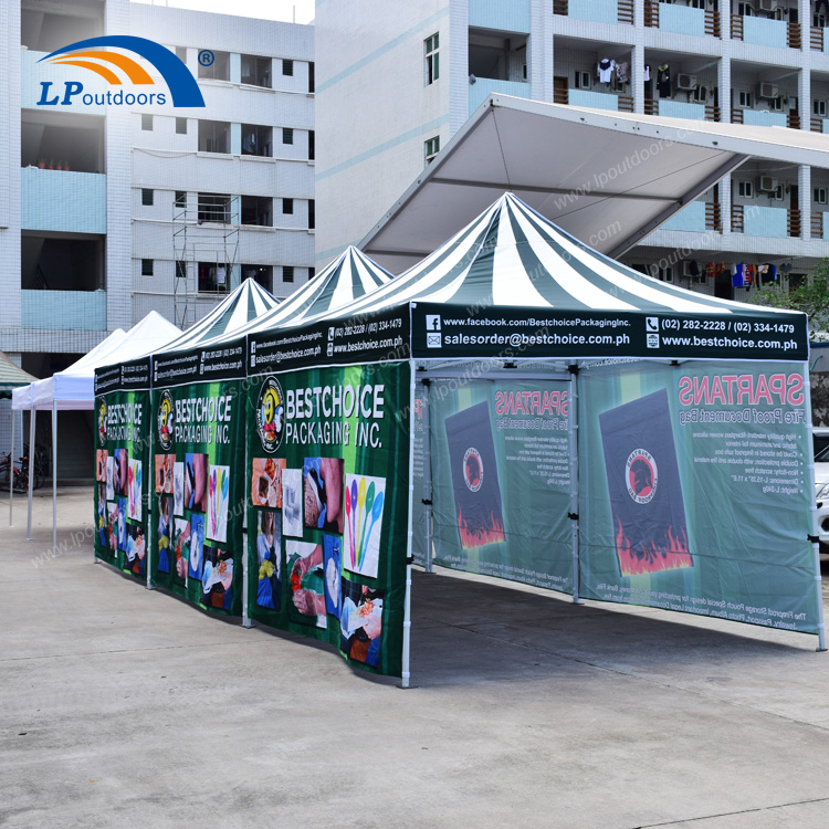 Tienda de campaña de aluminio personalizada con dosel publicitario de 3x3m para feria profesional