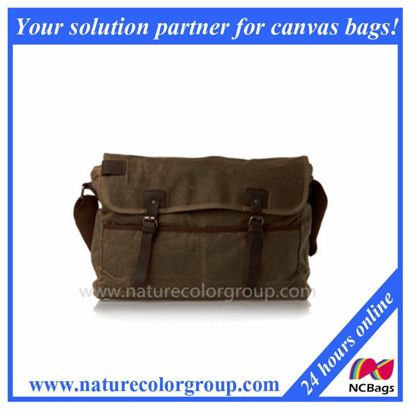 Designer Waxed Canvas Messenger Bag