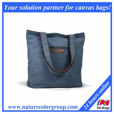 Causal Canvas Blue Shoulder Handbag