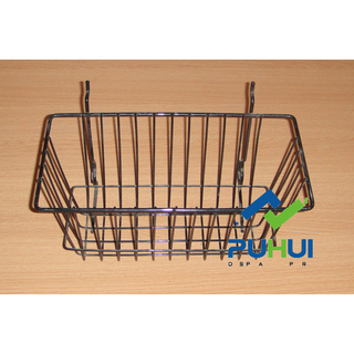 Metal Wire Slatwall Basket (PHH116A)